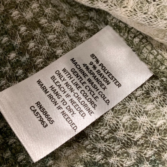 New! Abound waffle knit tie-dye hi-low sweater, beige green, size women's small - Picture 8 of 8